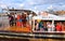 Bangkok, Thailand 13.08.2017: people tourists and monks on a Chao Phraya Express Boat on river in Bangkok, Thailand. Boat driver s