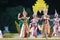 Bangkok. Thailand - 13 december 2015, Khon is dance drama of Thai classical masked, this performance is angel blessing, the show