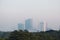 BANGKOK, THAILAND - 19 DECEMBER  2019 : City view of Bangkok Thailand in morning with air pollution haze and fog from dust