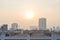 BANGKOK, THAILAND - 19 DECEMBER  2019 : City view and building in Bangkok Thailand in morning with air pollution haze and fog from