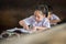 BANGKOK THAILAND - August 23, 2017 : The student girl is studying very concentrate. She do homework in the classroom at Wannawit S