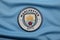 BANGKOK, THAILAND - AUGUST 5: The Logo of Manchester City Football Club on the Jersey on August 5,2017 in Bangkok Thailand.