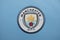 BANGKOK, THAILAND - AUGUST 5: The Logo of Manchester City Football Club on the Jersey on August 5,2017 in Bangkok Thailand.