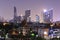 BANGKOK, THAILAND Beautiful panorama view of nightlife of Bangkok city and buildings