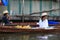 Bangkok Thailand. Boats on the canal selling fruits, foods for tourists in Damnoen Saduak floating market.