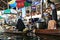 Bangkok Thailand. Boats on the canal selling fruits, foods for tourists in Damnoen Saduak floating market.