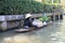 Bangkok Thailand. Boats on the canal selling fruits, foods for tourists in Damnoen Saduak floating market.