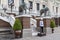 BANGKOK, THAILAND - CIRCA AUGUST 2015: Royal ceremonial guard stands outside Chakri Maha Prasat Hall, Bangkok, Thailand