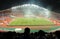 Bangkok , Thailand - December 8 ,2016 : Panoramic view of Rajamangala stadium with unidentified supporters before match to night