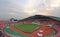 Bangkok , Thailand - December 8 ,2016 : View of Rajamangala home national stadium of Thailand against twilight sky before match to