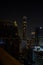 BANGKOK, THAILAND - FEBRUARY 09, 2018: Beautiful panorama view of nightlife of Bangkok city and buildings