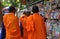 Bangkok, Thailand: Four Monks in Orange Robes