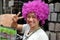 Bangkok, Thailand: Girl with Purple Wig