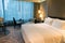 Bangkok, THAILAND - January 4 : LUXURY, DELUXE ROOM. interior of The Okura Prestige Bangkok simply oozes luxury and comfort. on 4