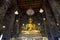 Bangkok,Thailand-July 4,2020:The big gold buddha statue in side chuch in Suthat temple at bangkok