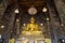 Bangkok,Thailand-July 4,2020:The big gold buddha statue in side chuch in Suthat temple at bangkok