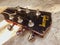 Bangkok, Thailand - July 5, 2020 : This is a gibson SG vintage old original electric guitar headstock selected by rock artists