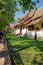 BANGKOK, THAILAND, MARCH 06, 2018: Outdoor view of monks walking in the backyard, at Ayutthaya, buddhist temple in