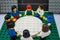 Bangkok, Thailand - March 7, 2016: Lego people toys business meeting at office . teamwork, planning and working . close up on mini