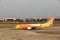 BANGKOK, THAILAND - MARCH 7, 2017: Boeing 737-88L WL company Nok Air scrolls across the Runway. Nok Air Plane landed at Don Muea