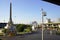 BANGKOK, THAILAND - MARCH 8, 2020: The famous landmark Democracy Monument with sparse traffic and crowd, which is an unusual sight