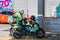 Bangkok, Thailand - May, 05, 2021 :  Parked motorcycle has a carrying box for food delivery work at Bangkok, Thailand