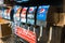 Bangkok, Thailand - May, 05, 2021 :Pepsi machine for refill self service in Kentucky Fried Chicken or KFC fast food restaurant at