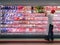 BANGKOK, THAILAND - MAY 07: Unidentified employee checks inventory in Foodland supermarket in Victoria Gardens Plaza in Bangkok o