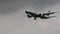 BANGKOK THAILAND - MAY18,2017 : eva air plane approaching for landing to suvarnabhumi airport ,eva air one of taiwan nation airlin