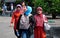 Bangkok, Thailand: Muslim Women at Wat Arun