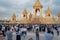 Bangkok, Thailand - November 29, 2017 - Crowd visit King Rama IX royal crematorium pavilion exhibition.