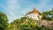 BANGKOK, THAILAND - November 7, 2019: Golden Mountain Pagoda of Wat Saket Ratchaworamahawiharn, Buddhists are walking up to the