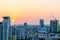 Bangkok, Thailand - Pink Sunset with Skyscrapers and Construction Cranes