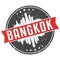 Bangkok Thailand Round Travel Stamp Icon Skyline City Design Seal Badge Illustration Clipart.