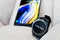 Bangkok, Thailand - Sep 28, 2018: Smartwatch Samsung Galaxy Watch 42mm midnight black paired with Samsung Galaxy Note 9