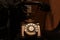 Bangkok Thailand-Sep2018: Original Antique KTAS copper telephone 1930`s with bakelite receiver made in Denmark . old vintage styl