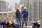 Bangkok, Thailand, workers in a building site