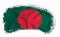 Bangladesh flag, brush stroke, typography, lettering, logo, label, banner on a white background