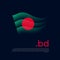 Bangladesh flag. Stripes colors of the bangladeshi flag on a dark background. Vector stylized design national poster with bd