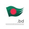 Bangladesh flag. Stripes colors of the bangladeshi flag on a white background. Vector flat design national poster with bd domain