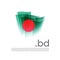 Bangladesh flag. Stripes colors of the bangladeshi flag on a white background. Vector flat design national poster with bd domain