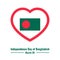 Bangladesh Flag Vector and Heart Icon, Independence Day of Bangladesh Design Concept, suitable for social media post templates, po