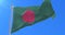 Bangladesh flag waving at wind in slow with blue sky, loop