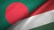 Bangladesh and Hungary two flags textile cloth, fabric texture