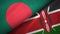 Bangladesh and Kenya two flags textile cloth, fabric texture