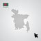 Bangladesh map silhouette halftone style