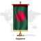 Bangladesh National realistic flag with Stand