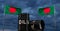 Bangladesh oil barrel, oil barrel background, Bangladesh flag on barrel, Oil for Bangladesh on blue sky background, 3D work and 3D