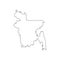 Bangladesh outline map national borders