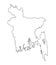 Bangladesh outline map vector illustration